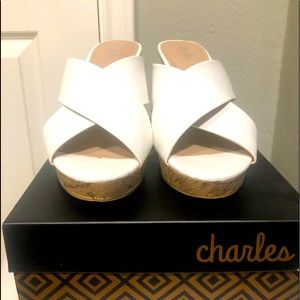 Charles David cork wedge heel